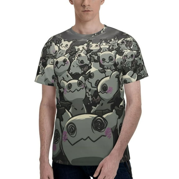 Mimikyu Men's T-Shirt Graphic Print Crew Neck Unisex Short Sleeve Hip Hop Adults Tees Top Streetwear