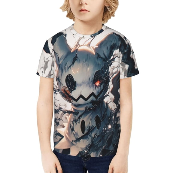 Mimikyu Teenage T-Shirt Kids 3D Print Graphic Shirts Summer Round Neck Short Sleeve Funny Cartoon Casual Top Tees for Youth Boys Girls