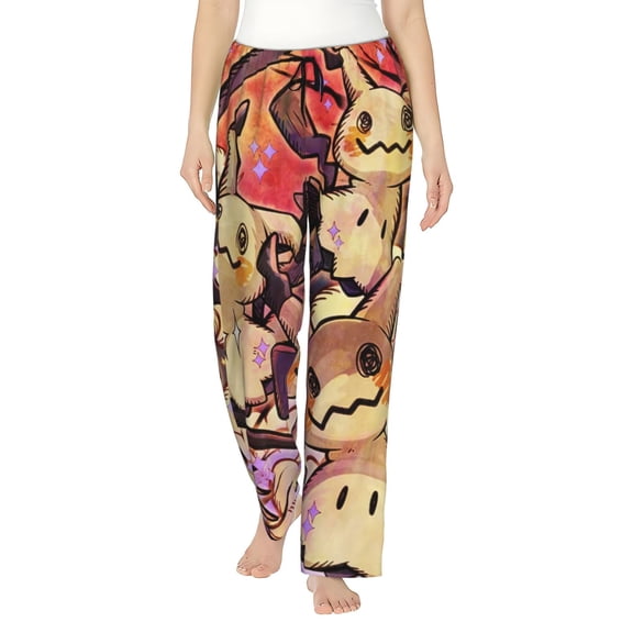Mimikyu Women's Pajama Pants, Cartoon Ultra Soft Comfy Lounge Bottoms, Casual Sleep Pj Pants Sleepwear With Pockets Drawstring