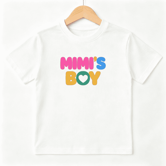 Mimis Boy Colorful Cute Slogan Boys Graphic Tee, Family Gift 100% Cotton Kids Short Sleeve T-Shirt 4-13Y