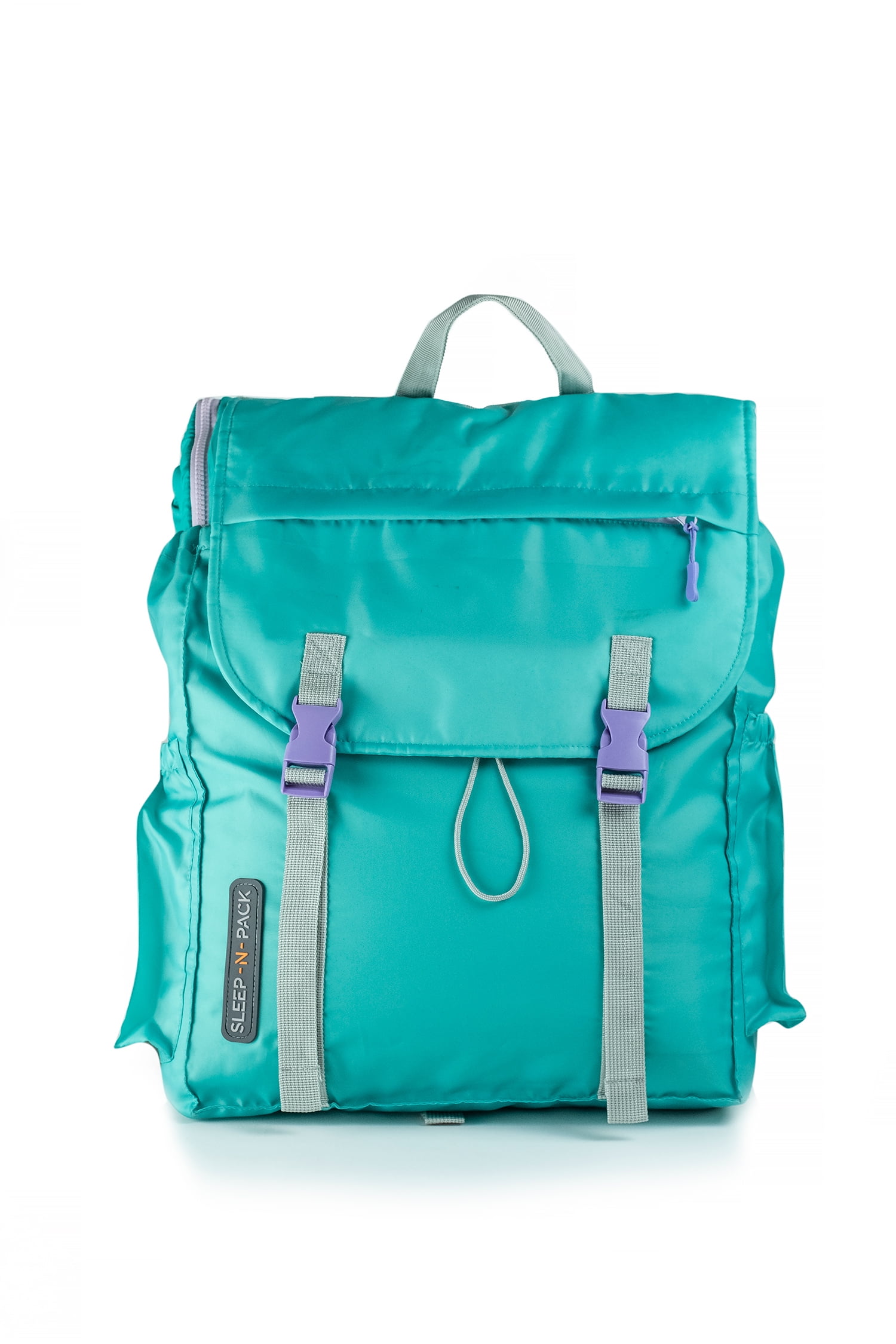 Mimish Sleep-N-Pack, 37F Kid's Sleeping Bag & Backpack, Teal/Light Teal