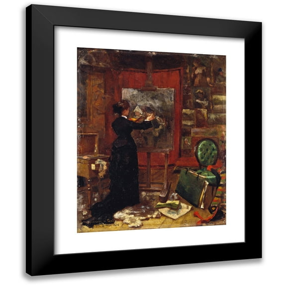 Mimmi Zetterström 20x24 Black Modern Framed Museum Art Print Titled - Self-Portrait (1876)