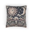 Mimora Celestial Sun Moon Woven Throw Pillow Navy Pink 17 x 18 in ...