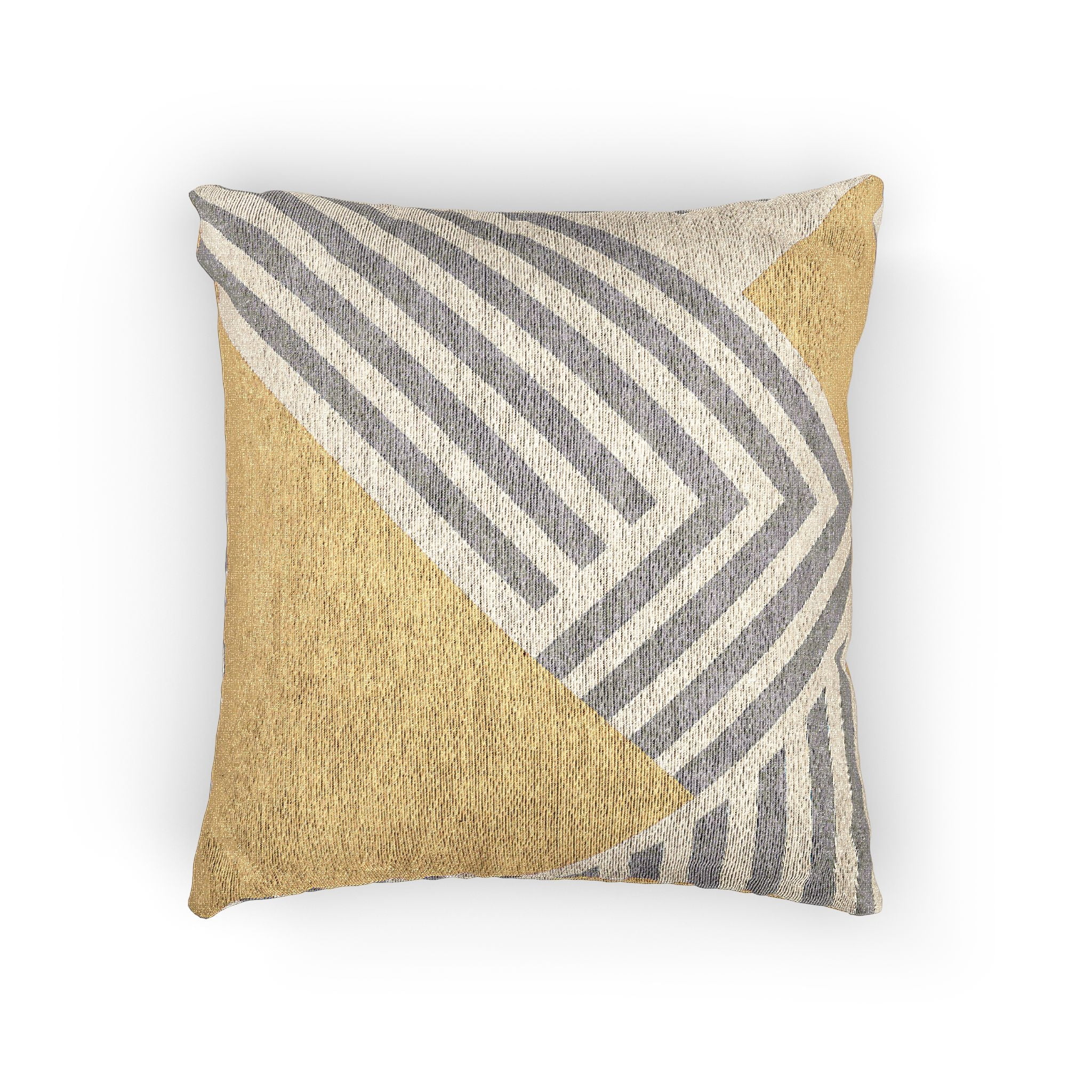 Mimora Geometric Stripe Woven Throw Pillow Gold Gray 17 x 18 in ...