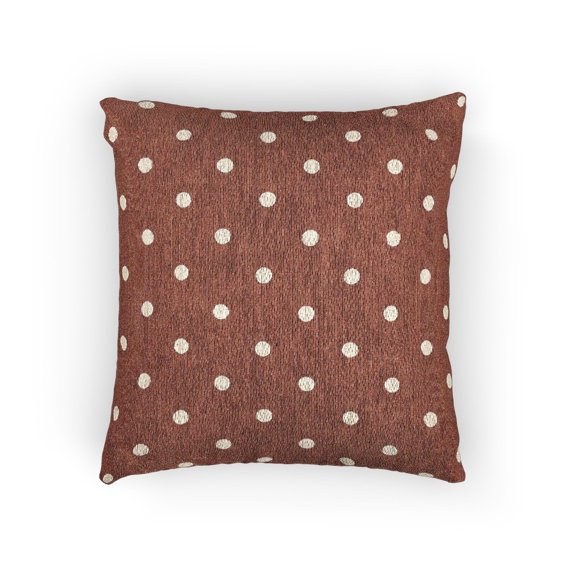 Mimora Polka Dot Woven Throw Pillow, Rust Brown, 17 x 18 in