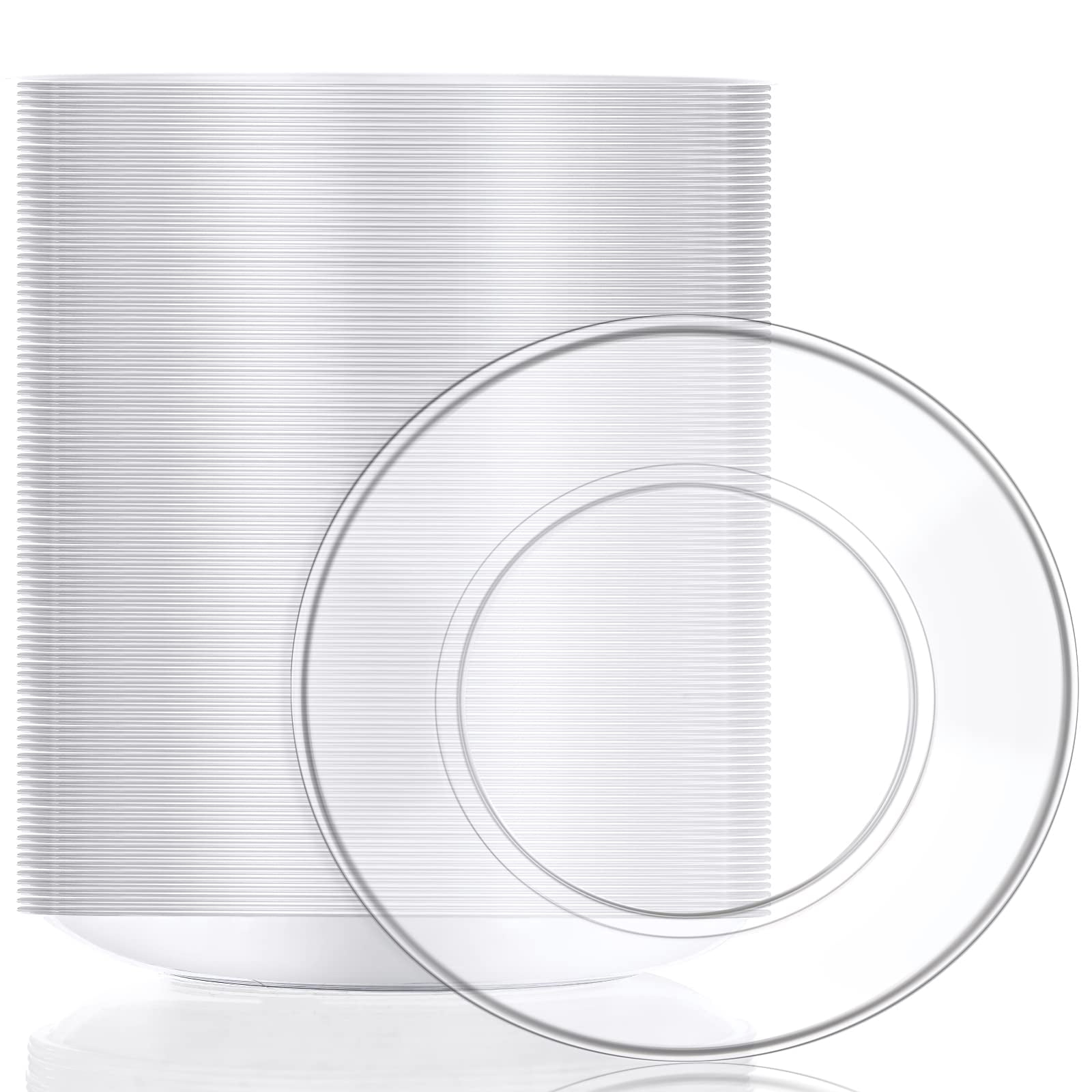 Mimorou Clear Plastic Dessert AIF4 Plates 5.5 Inch Disposable Cake