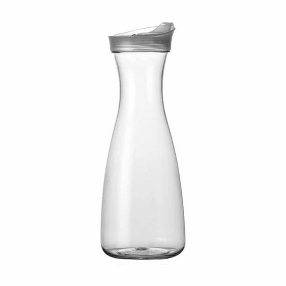 Mimosa Bar Carafe Set - BPA-Free Pitcher with Flip Lid - for Juice, Iced Tea, Cold Brew & Party Drinks - Leakproof Narrow Neck Design (Clear)