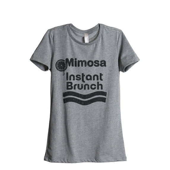 Mimosa Instant Brunch Women's Fashion Relaxed T-Shirt Tee Heather Grey Small