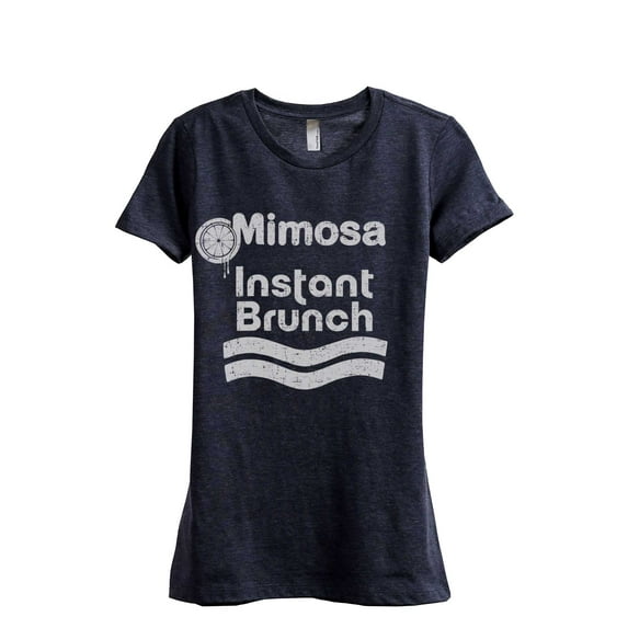 Mimosa Instant Brunch Women's Fashion Relaxed T-Shirt Tee Heather Navy Small