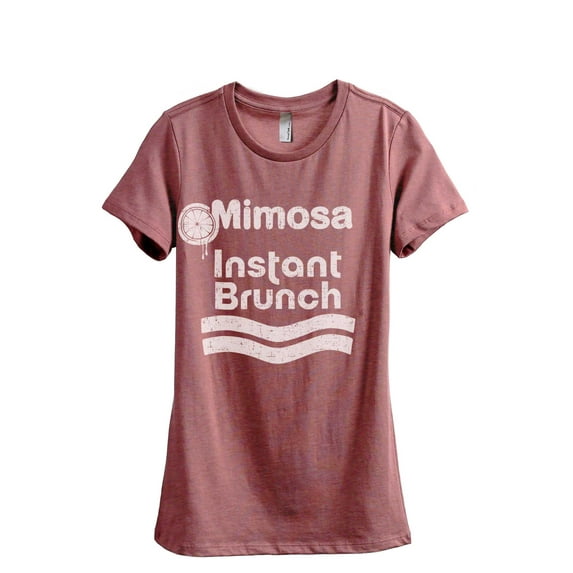 Mimosa Instant Brunch Women's Fashion Relaxed T-Shirt Tee Heather Rouge Small