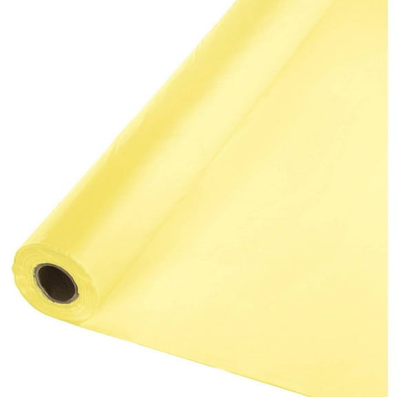Mimosa Yellow Plastic Tablecloth 100-foot Roll
