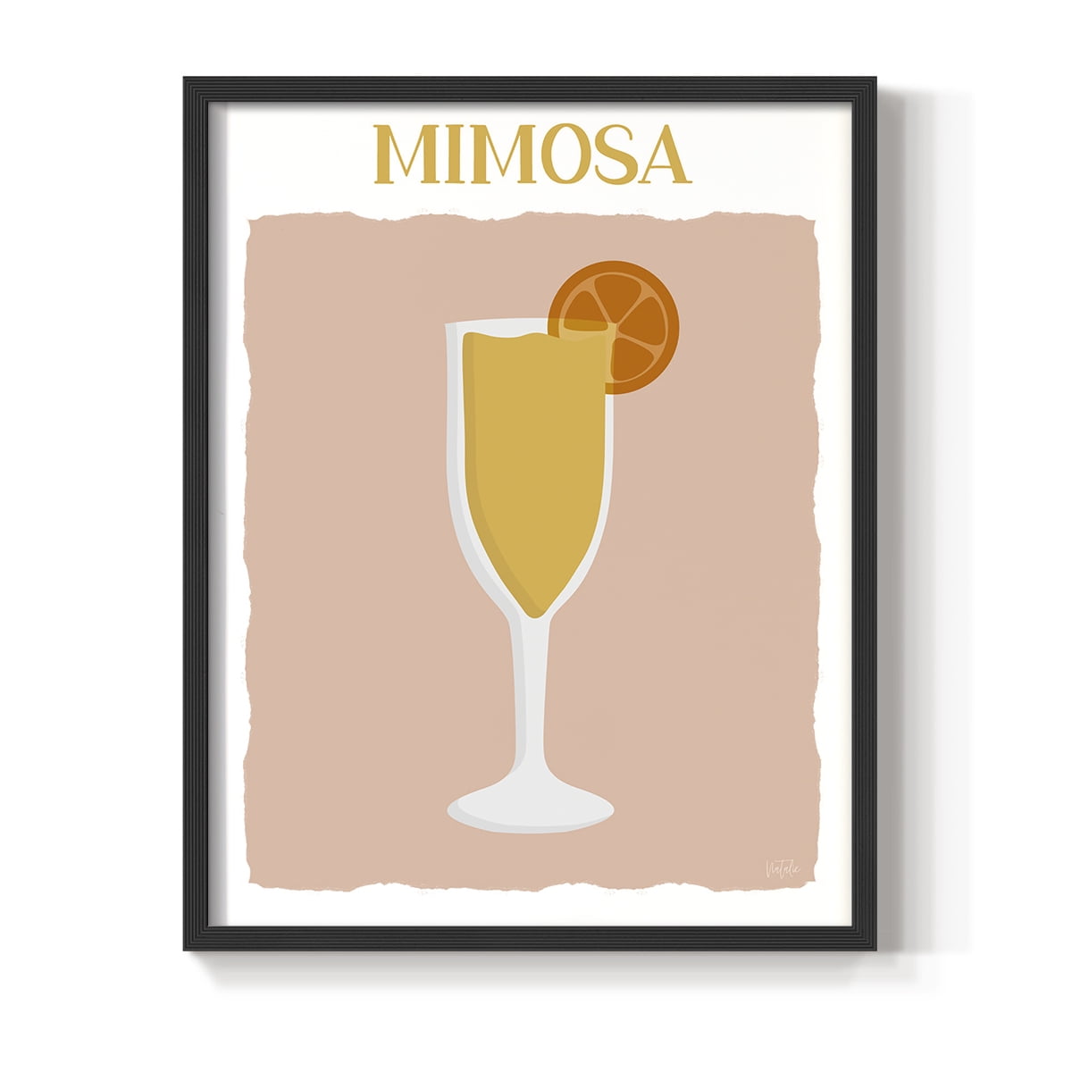 Mimosa in Black Solid Wood 8 x 10 Framed Print