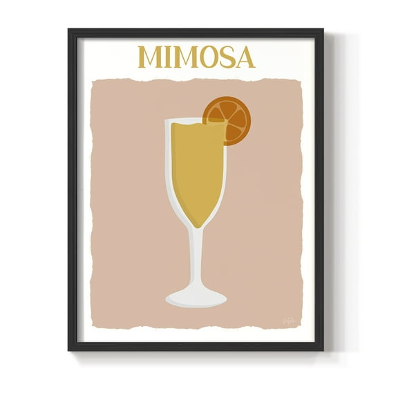 Mimosa in Black Solid Wood 8 x 10 Framed Print