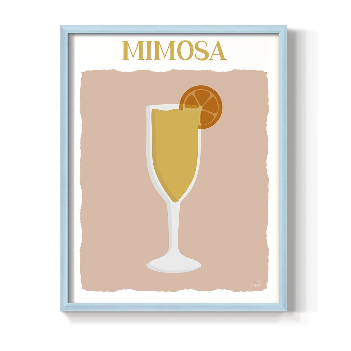 Mimosa in Blue Solid Wood 8 x 10 Framed Print