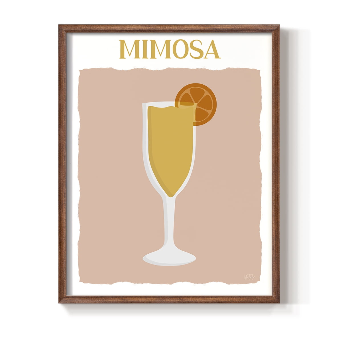 Mimosa in Brown Solid Wood 11 x 14 Framed Print