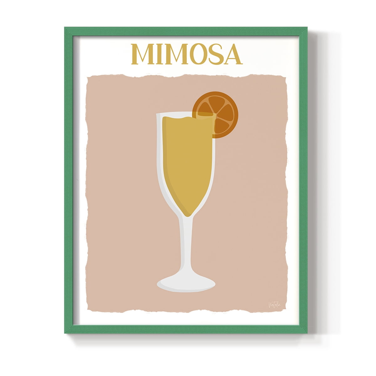 Mimosa in Green Solid Wood 11 x 14 Framed Print
