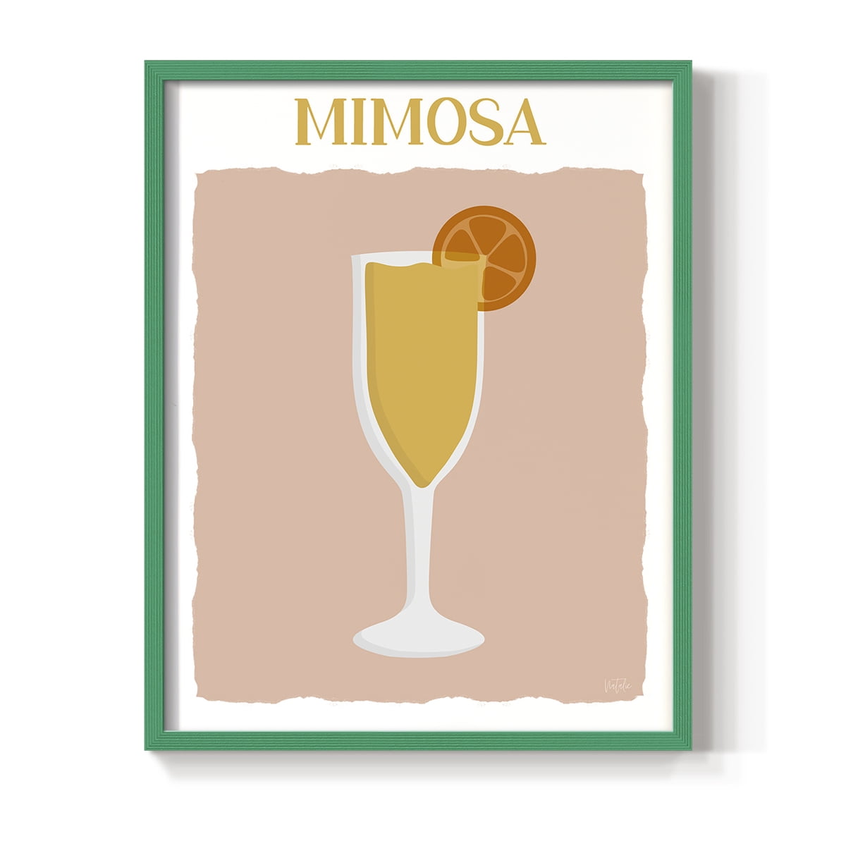 Mimosa in Green Solid Wood 8 x 10 Framed Print