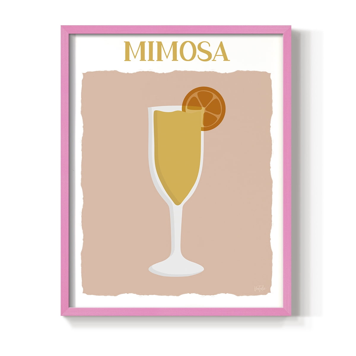 Mimosa in Pink Solid Wood 11 x 14 Framed Print