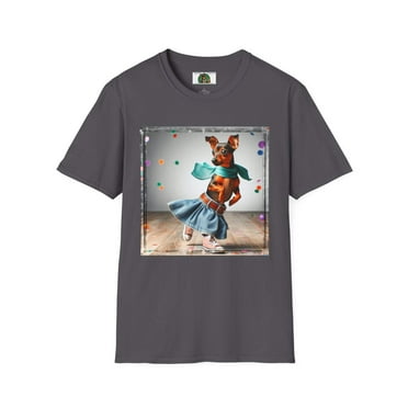 Min Pin 80's Girl Unisex Softstyle T-Shirt