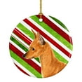 thumbnail image 1 of Min Pin Candy Cane Holiday Christmas Ceramic Ornament SS4535, 1 of 2