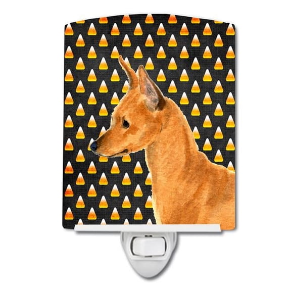 Min Pin Candy Corn Halloween Portrait Ceramic Night Light
