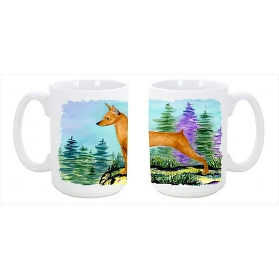 Min Pin Dishwasher Safe Microwavable Ceramic Coffee Mug 15 oz.