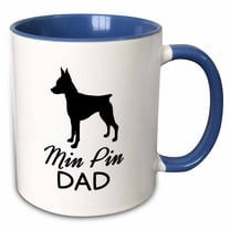 3drose, Min Pin Dog Dad - Miniature Pinscher, 11oz Two-tone Blue Mug