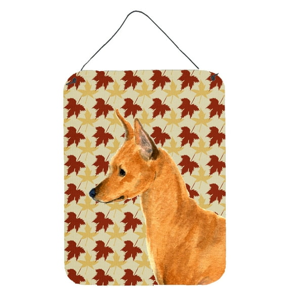Min Pin Fall Leaves Portrait Wall or Door Hanging Prints