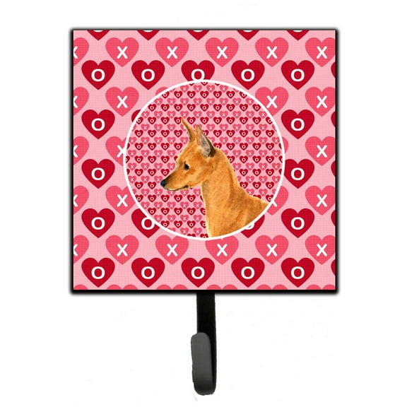 Min Pin Hearts Love and Valentines Day Portrait Leash or Key Holder