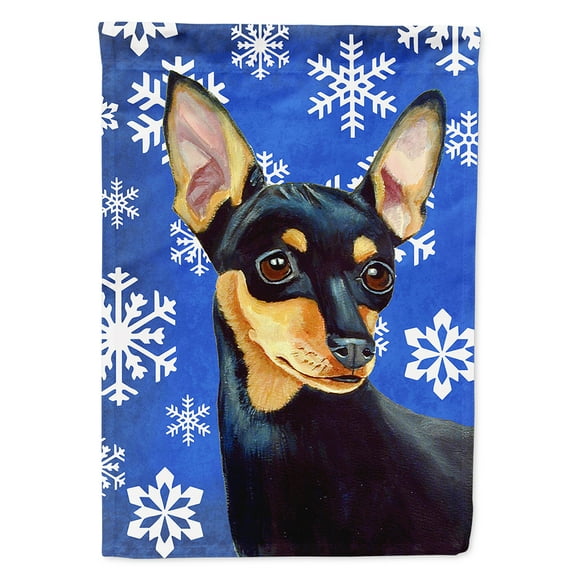 Min Pin Winter Snowflakes Holiday Garden Flag