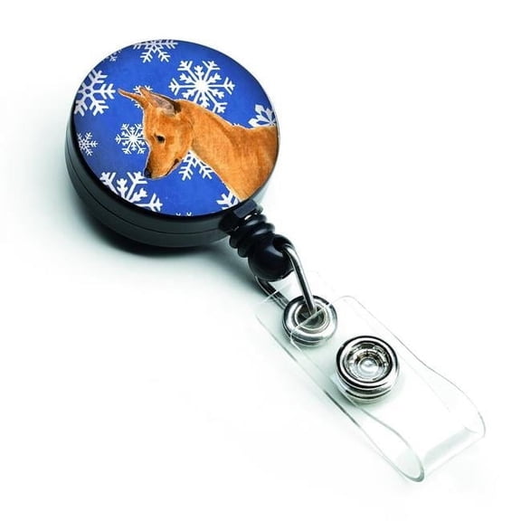 Min Pin Winter Snowflakes Holiday Retractable Badge Reel