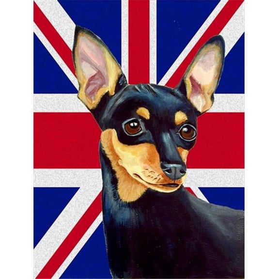 Min Pin With English Union Jack British Flag Flag Canvas House Size