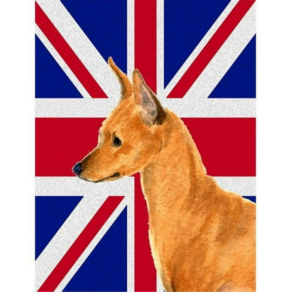 Min Pin With English Union Jack British Flag Flag Canvas House Size