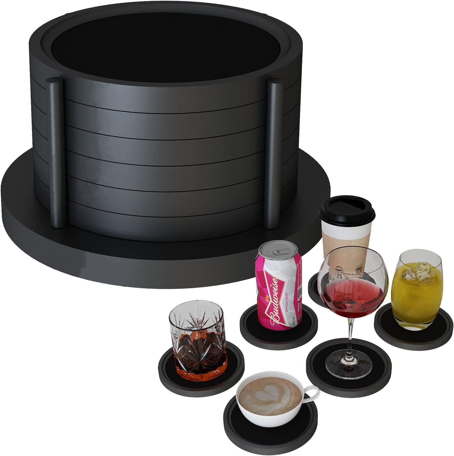 Absorbent Cork Coasters for Drinks (Round) - Set of 12, Bulk Coaster Set -  Kitchables