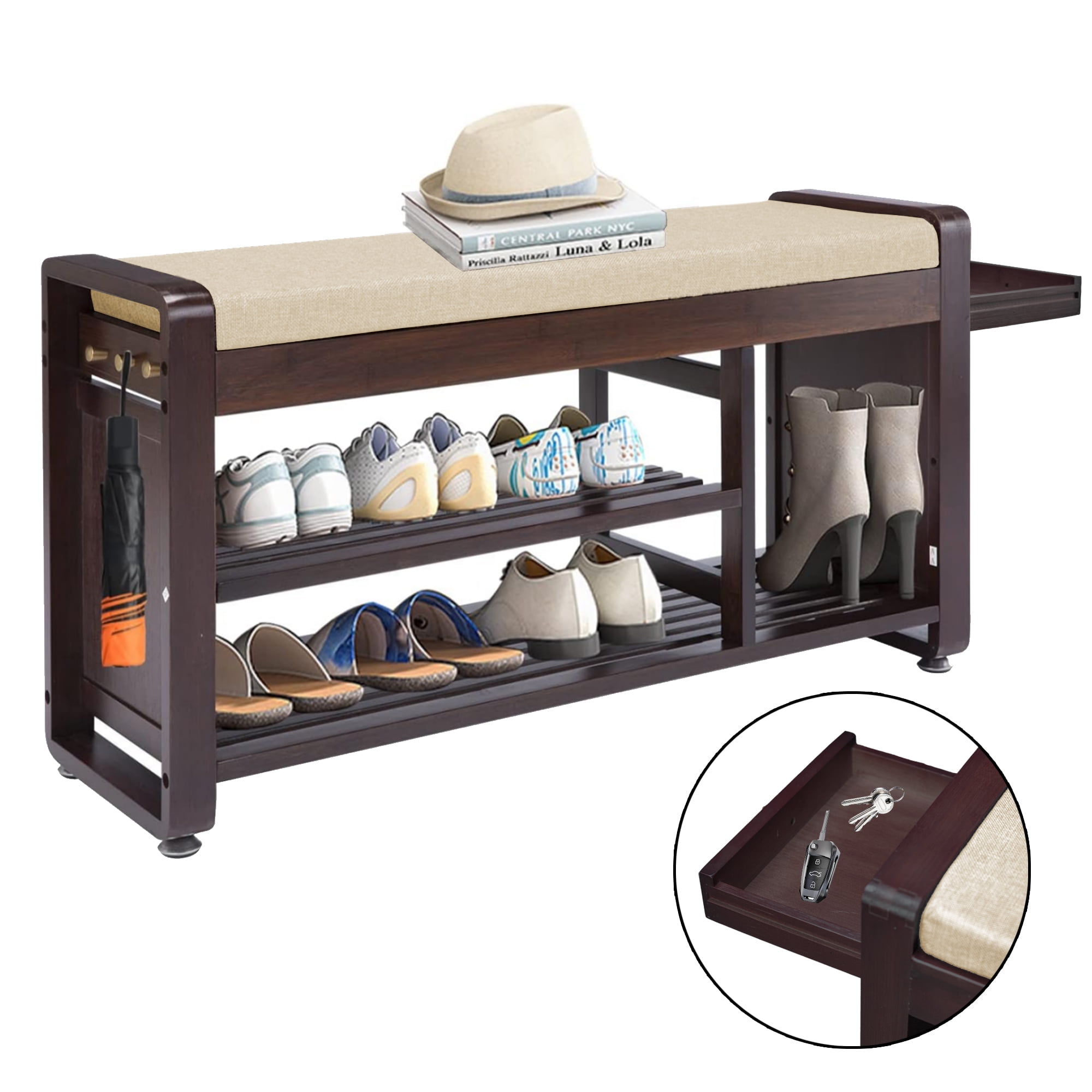 MinBoo Shoe Storage Bench, Entryway Furniture, Soft Cushioned Seating