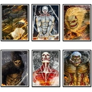 MinHua Attack on Titan Poster set,The painting on the wall of the anime posters room,anime decor wallpaper Anime,8x10inchx6pcs Unframed