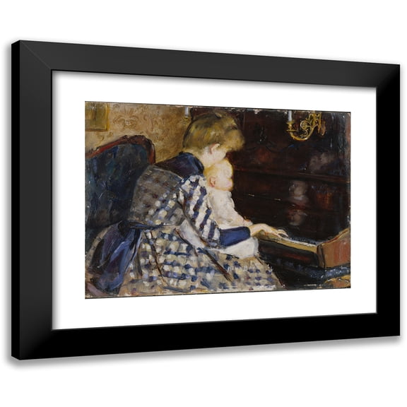 Mina Carlson-Bredberg 14x11 Black Modern Framed Museum Art Print Titled - At the Piano (1890)