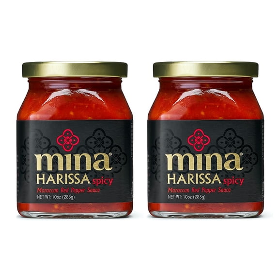 Mina Harissa Spicy Moroccan Red Pepper Sauce, 10oz (2 pack)