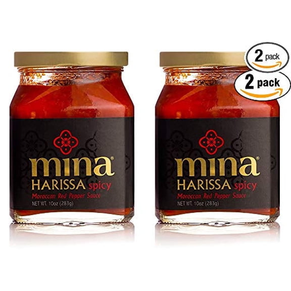 Mina Harissa Spicy Moroccan Red Pepper Sauce, 10oz (2 pack)