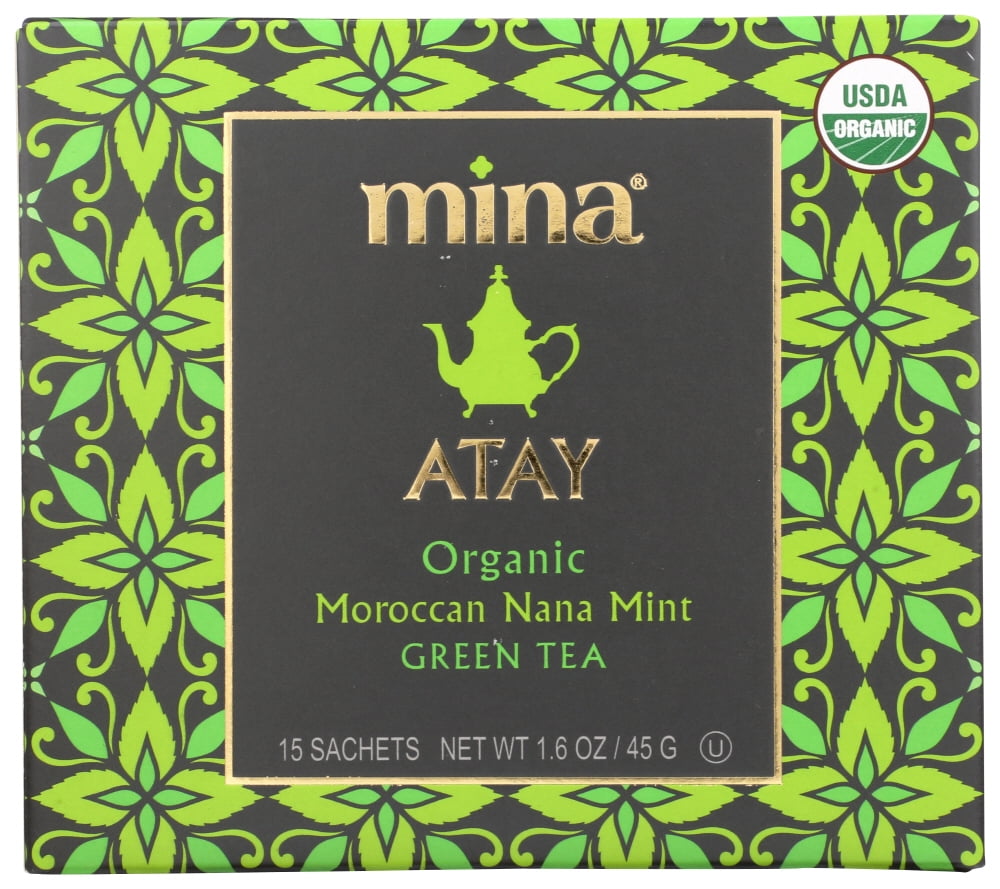 Mina Organic Atay Moroccan Nana Mint Green Tea, 15 Count