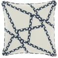 thumbnail image 1 of Mina Victory 18x18" Square Fabric Woven Braided Geometric Throw Pillow in Navy, 1 of 5
