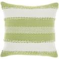 thumbnail image 1 of Mina Victory 18x18" Square Fabric Woven Stripes & Dots Throw Pillow in Green, 1 of 5