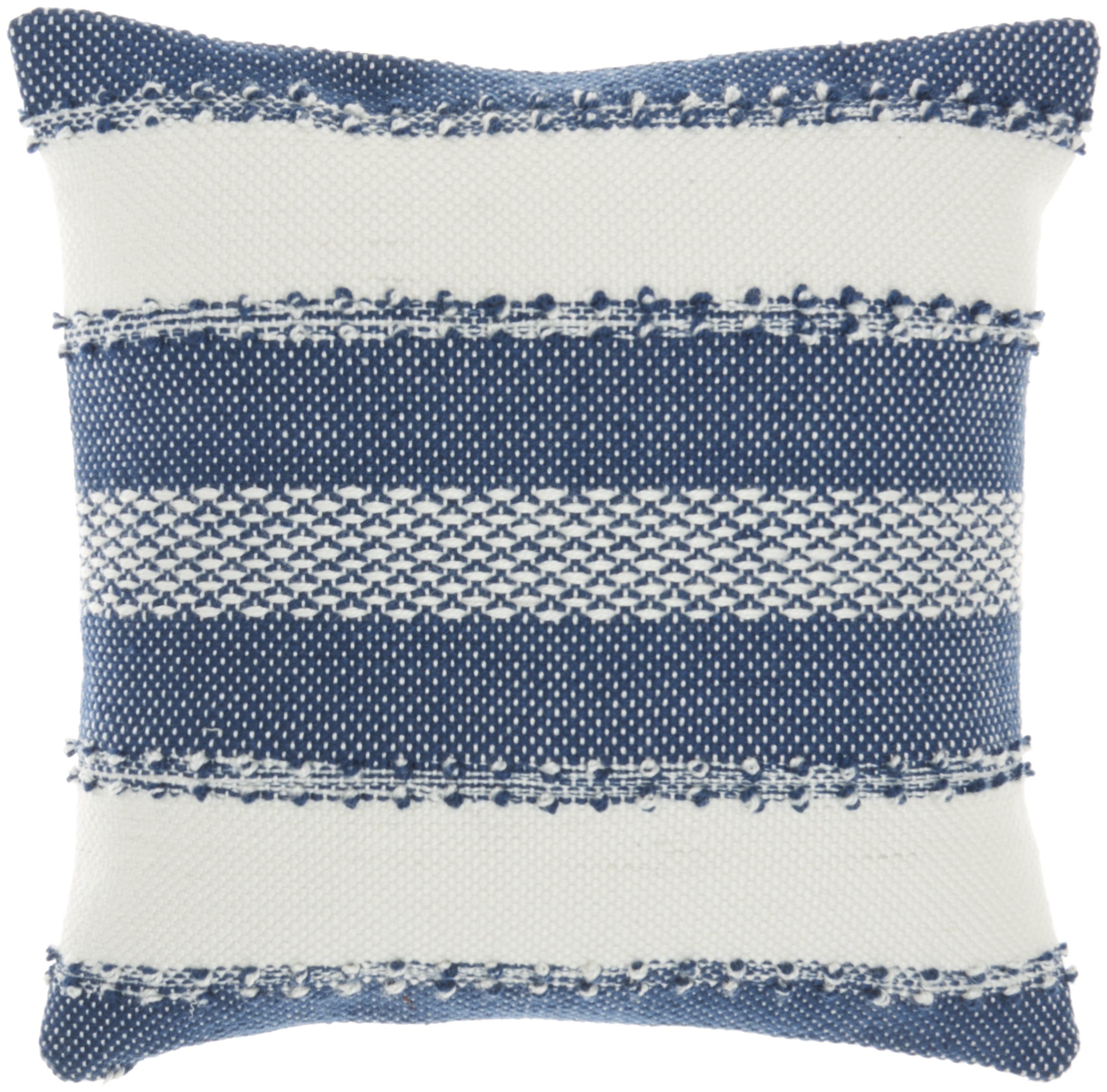 Mina Victory 18x18" Square Fabric Woven Stripes & Dots Throw Pillow in