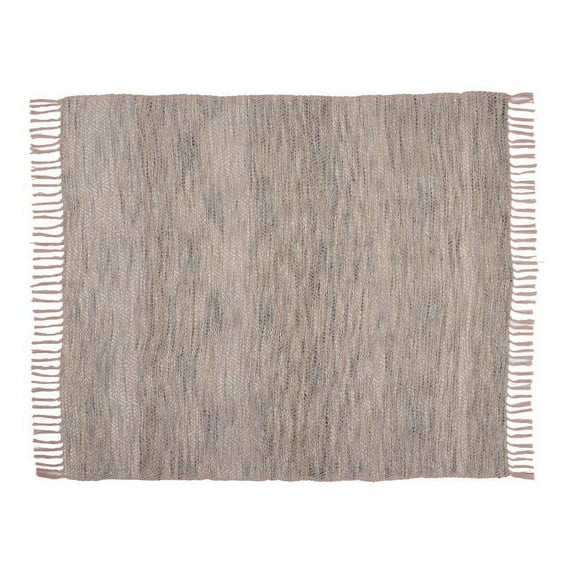 Mina Victory 50x60" Rectangle Cotton Space Dyes Throw Blanket in Blush Pink