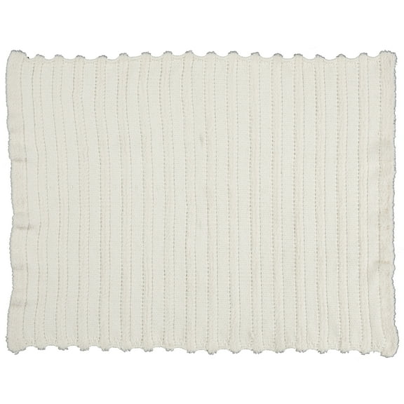 Nourison Throw Ivory Decorative Throw Blanket , 50" x 60"