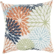 Mina Victory Aloha Floral Multicolor 20" x 20" Outdoor Throw Pillow, Easy Clean, Zipper Closure, Patio, Couch, Bench