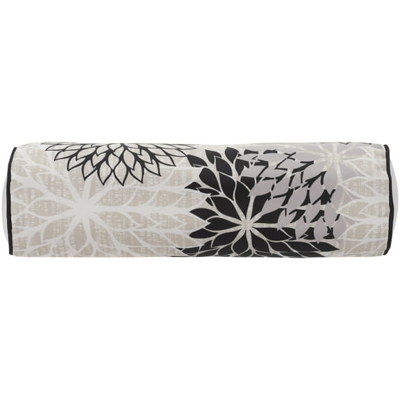 Mina Victory Aloha Indoor/Outdoor Black White 6" x 20" Throw Pillow