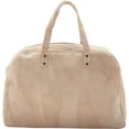 thumbnail image 1 of Mina Victory Handbags & Crossbody Leather Weekender 19" x 6" x 14" Beige, 1 of 4