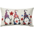 thumbnail image 1 of Mina Victory Holiday Pillows Americana Gnomes Multicolor 12" x 21" Throw Pillow, 1 of 5