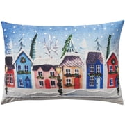 Mina Victory Holiday Pillows Holid Village W/Snow Multicolor 14" x 20" Area Rug, 14x20